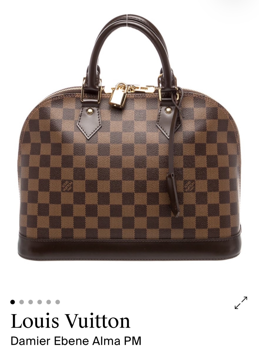 Louis Vuitton Damier Ebene Alma PM Satchel - Brown/Chocolate